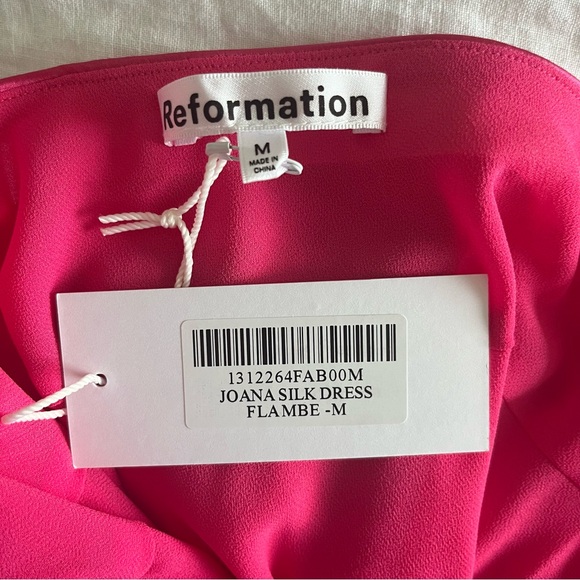 NWT Reformation Joanna Silk Dress Fuchsia - NEVER WORN! - Picture 9 of 11